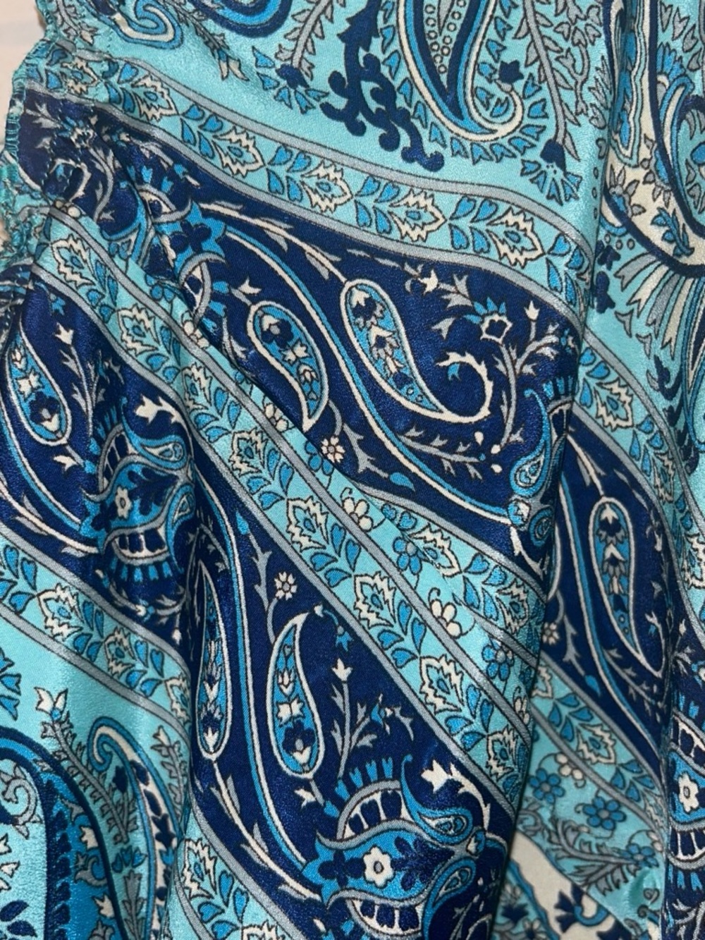 Boho Paisley Long Sleeve Maxi Dress in Teal - Picture 4 of 5